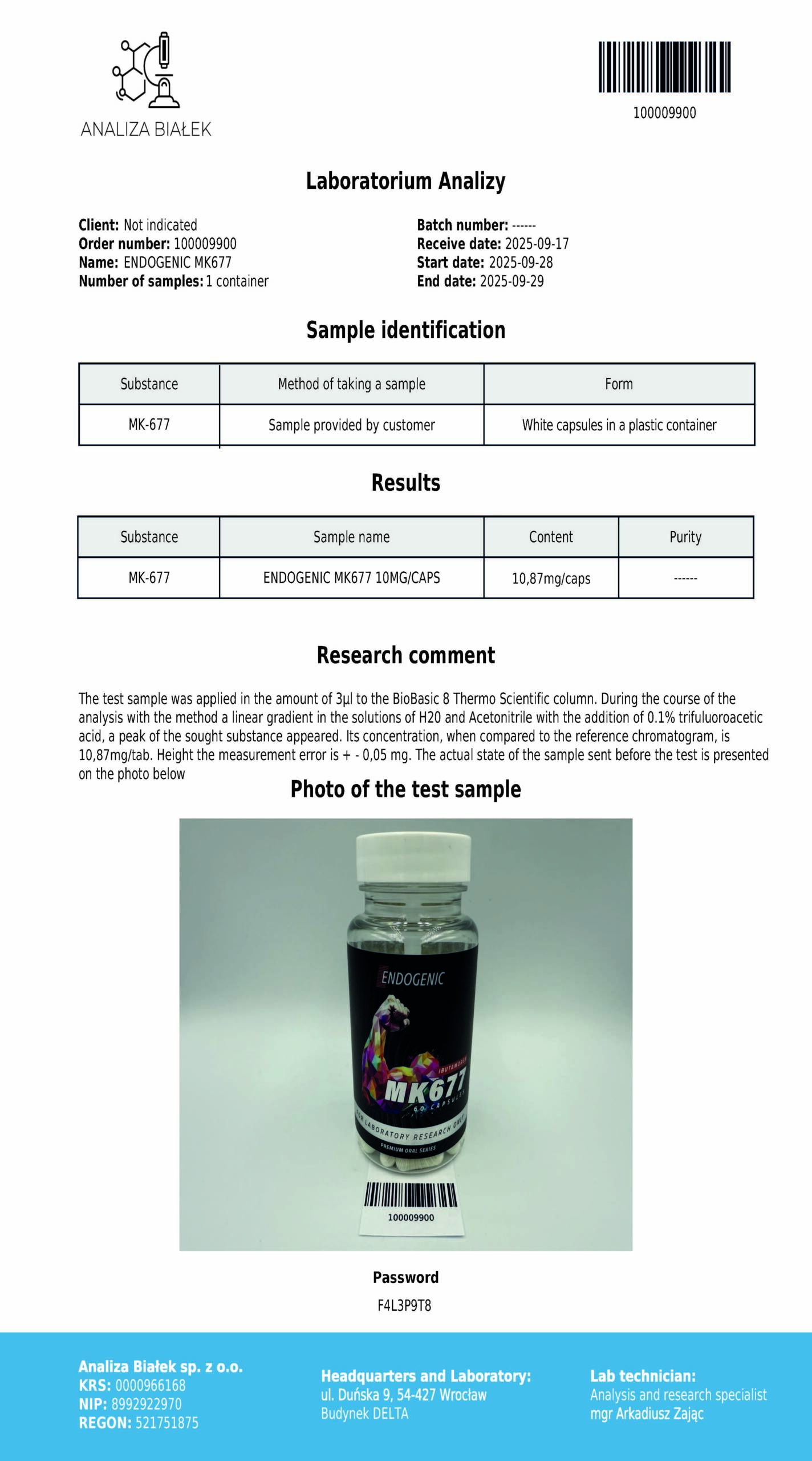 MK-677 10MG 60 kapsułek - obrazek 2