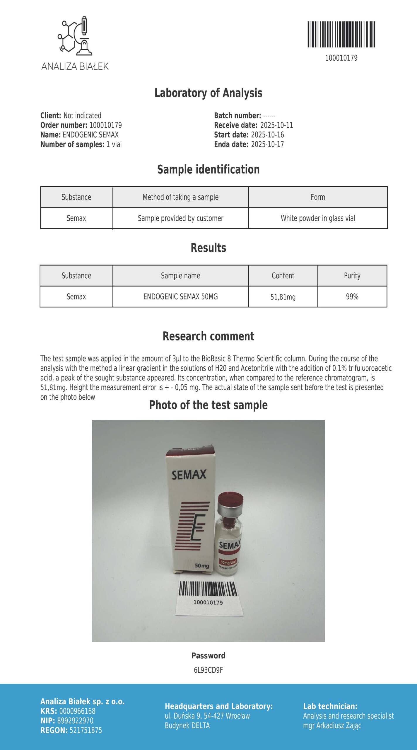 Semax 50 mg