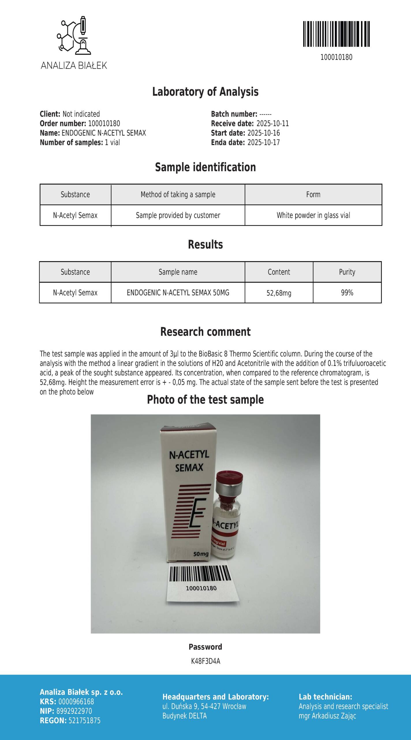 N-Acetyl Semax spray