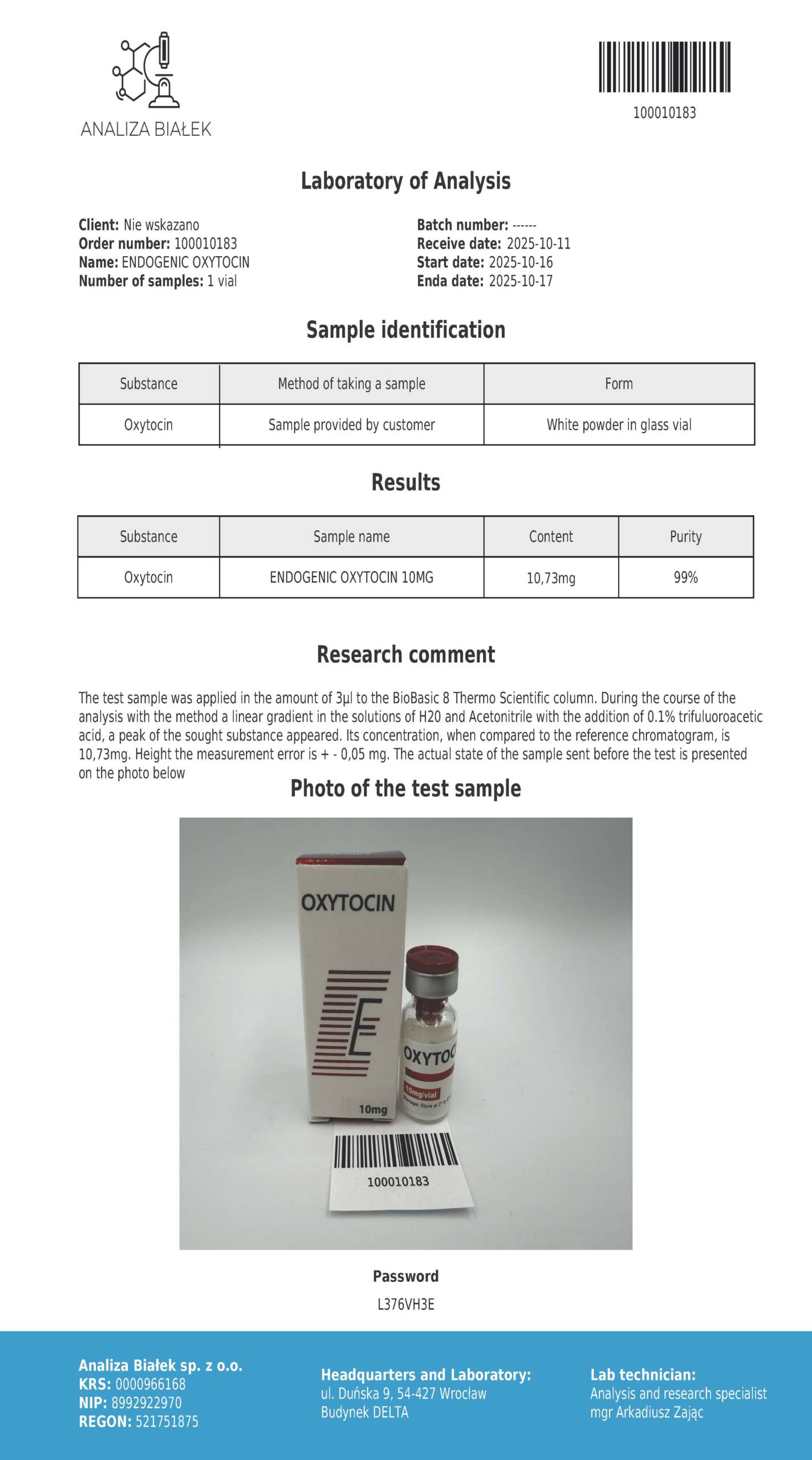 Oxytocyna 10mg